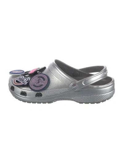 Pre-owned Madhappy Rubber Graphic Print Sandals In Silver