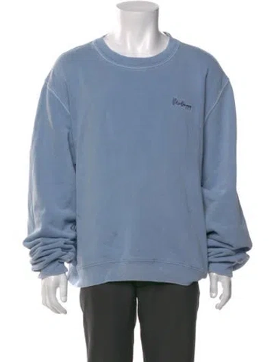 Pre-owned Madhappy Scoop Neck Long Sleeve Sweatshirt In Blue