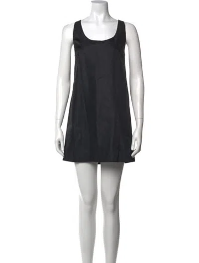 Pre-owned Madhappy Scoop Neck Mini Dress In Black