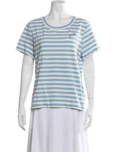 Pre-owned Madhappy Striped Crew Neck T-shirt W/ Tags In Blue
