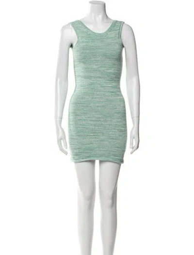 Pre-owned Madhappy Striped Scoop Neck Sweater W/ Tags In Green