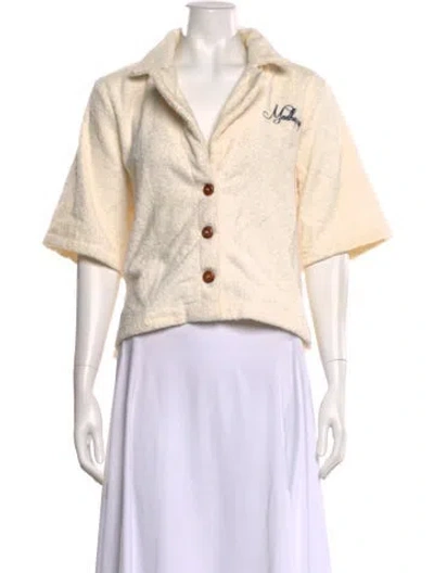 Pre-owned Madhappy Three-quarter Sleeve Crop Top In Neutral