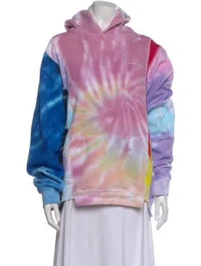 Pre-owned Madhappy Tie-dye Print Crew Neck Hoodie In Pink