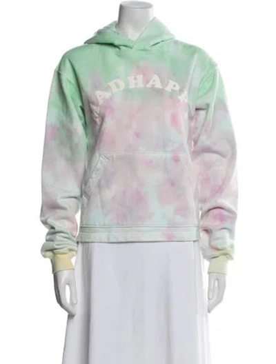Pre-owned Madhappy Tie-dye Print Crew Neck Hoodie In White