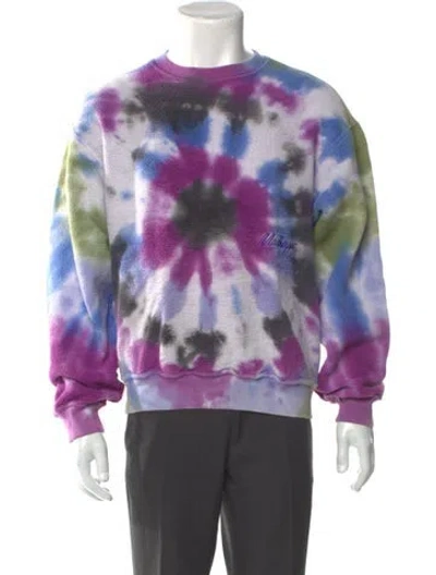Pre-owned Madhappy Tie-dye Print Crew Neck Pullover In Blue