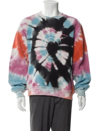 Pre-owned Madhappy Tie-dye Print Crew Neck Pullover In White