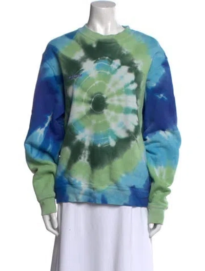 Pre-owned Madhappy Tie-dye Print Crew Neck Sweatshirt In Blue