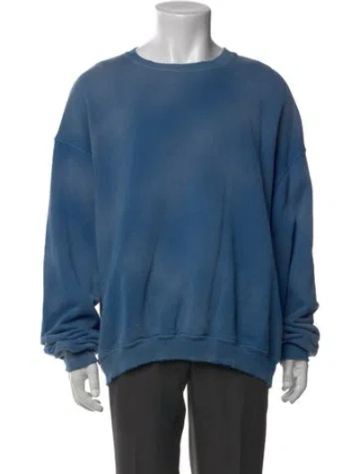 Pre-owned Madhappy Tie-dye Print Crew Neck Sweatshirt In Blue