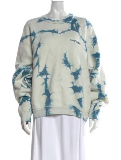 Pre-owned Madhappy Tie-dye Print Crew Neck Sweatshirt In Blue