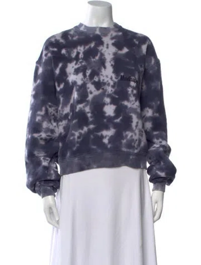 Pre-owned Madhappy Tie-dye Print Crew Neck Sweatshirt In Blue