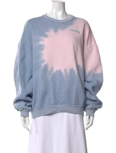 Pre-owned Madhappy Tie-dye Print Crew Neck Sweatshirt In Blue