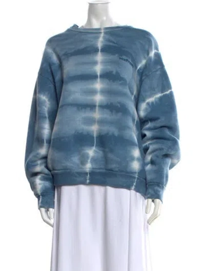 Pre-owned Madhappy Tie-dye Print Crew Neck Sweatshirt In Blue