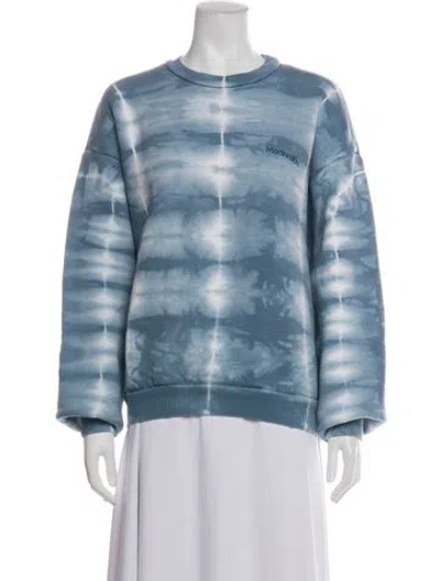 Pre-owned Madhappy Tie-dye Print Crew Neck Sweatshirt In Blue