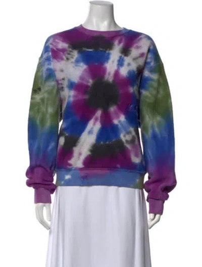 Pre-owned Madhappy Tie-dye Print Crew Neck Sweatshirt In Blue