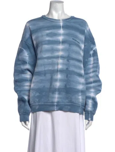 Pre-owned Madhappy Tie-dye Print Crew Neck Sweatshirt In Blue