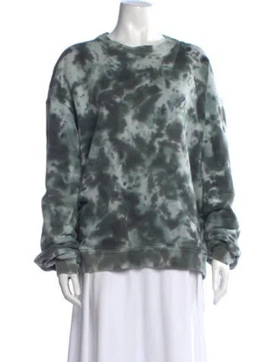 Pre-owned Madhappy Tie-dye Print Crew Neck Sweatshirt In Green