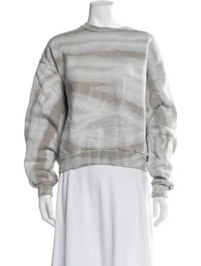 Pre-owned Madhappy Tie-dye Print Crew Neck Sweatshirt In Grey