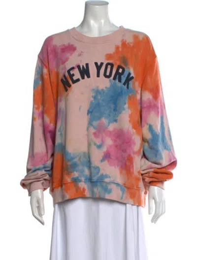 Pre-owned Madhappy Tie-dye Print Crew Neck Sweatshirt In Multicolor