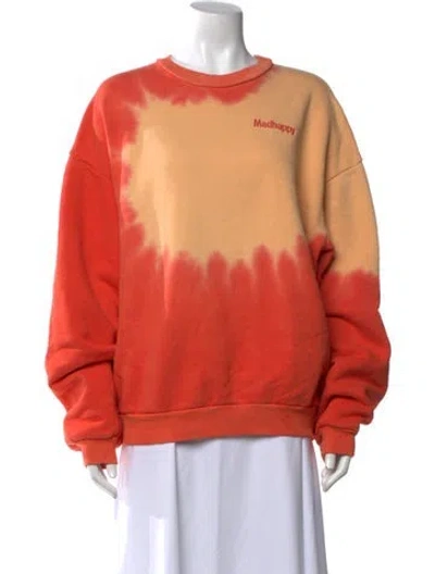 Pre-owned Madhappy Tie-dye Print Crew Neck Sweatshirt In Orange