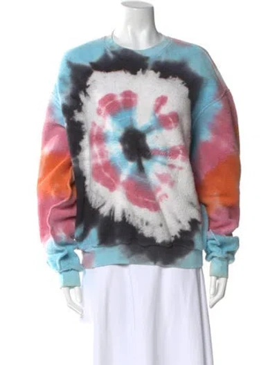 Pre-owned Madhappy Tie-dye Print Crew Neck Sweatshirt In Pink