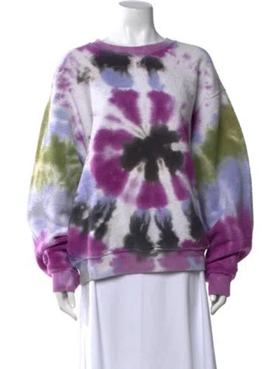 Pre-owned Madhappy Tie-dye Print Crew Neck Sweatshirt In Purple