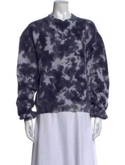 Pre-owned Madhappy Tie-dye Print Crew Neck Sweatshirt W/ Tags In Blue