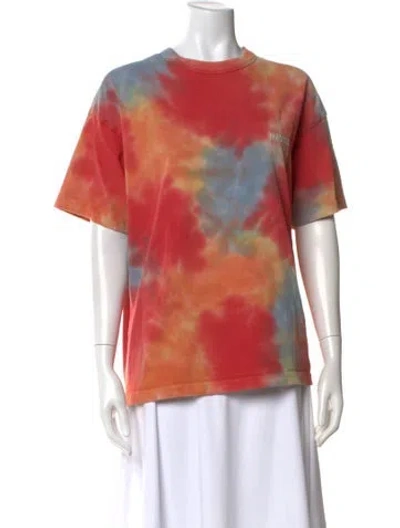 Pre-owned Madhappy Tie-dye Print Crew Neck T-shirt In Red