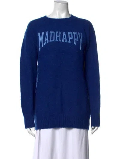 Pre-owned Madhappy Wool Graphic Print Sweater W/ Tags In Blue