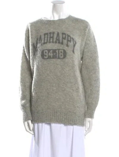 Pre-owned Madhappy Wool Graphic Print Sweater W/ Tags In Gray