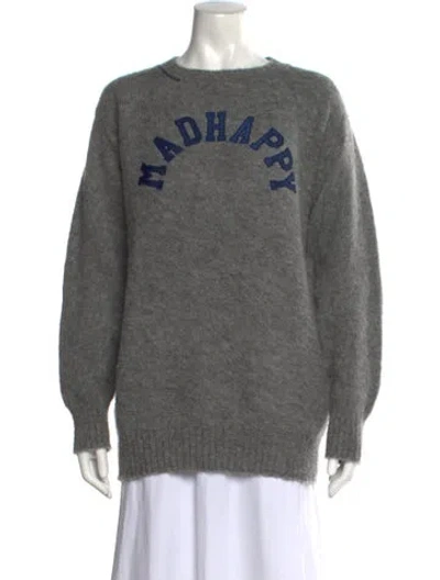 Pre-owned Madhappy Wool Graphic Print Sweater W/ Tags In Gray