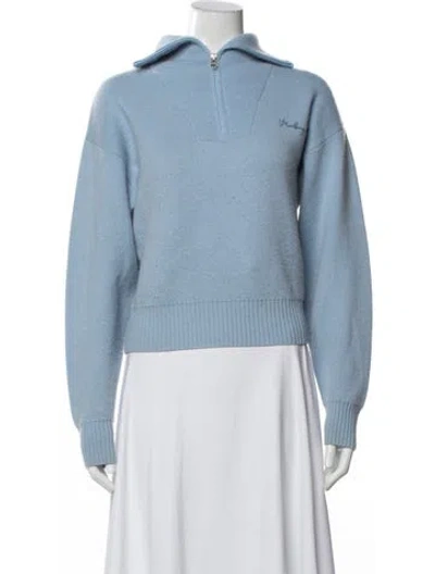 Pre-owned Madhappy Wool Long Sleeve Sweatshirt In Blue