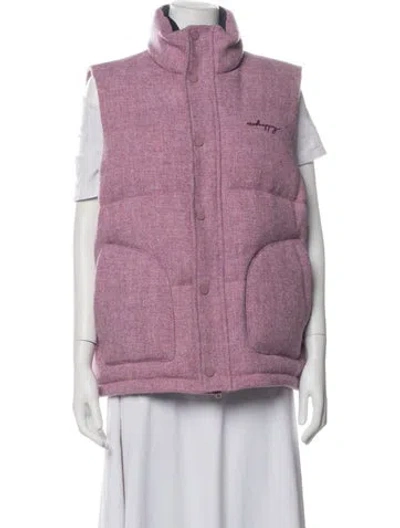 Pre-owned Madhappy Wool Tweed Pattern Vest In Purple