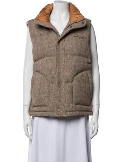 Pre-owned Madhappy Wool Tweed Pattern Vest W/ Tags In Neutrals