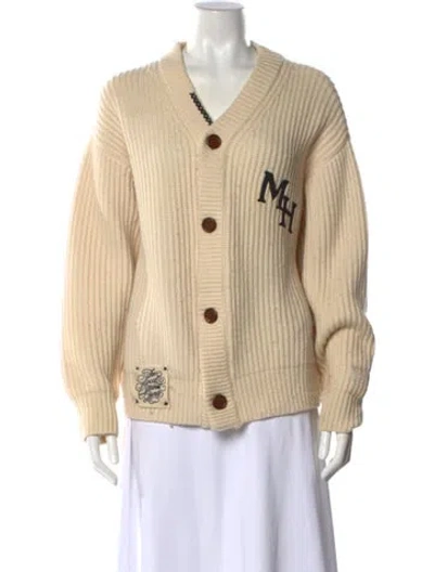 Pre-owned Madhappy Wool V-neck Sweater In Neutral