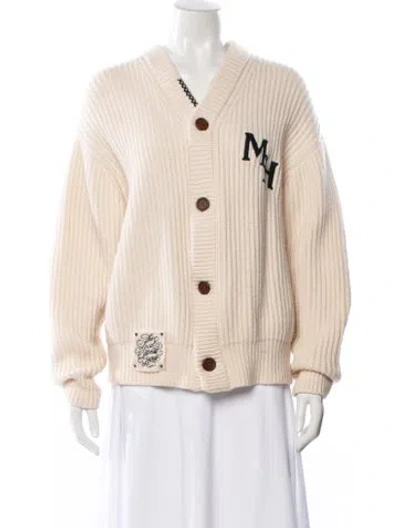 Pre-owned Madhappy Wool V-neck Sweater In Neutral