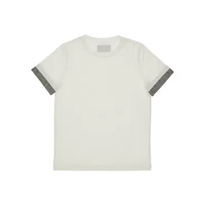 Madilly Cotton Short-sleeved T-shirt Kids In White