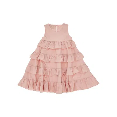 Madilly 'epsilon' Cotton Mini Dress Kids In Pink