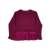 Madilly Knitted Sweater With Frill Kids In Purple