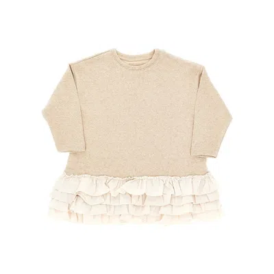 Madilly Kids' Ruffled Cotton-blend Mini Dress In Pink