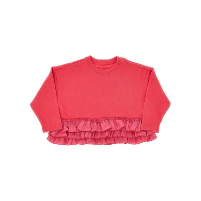 Madilly Kids' Ruffled Cotton-blend Sweater In Pink