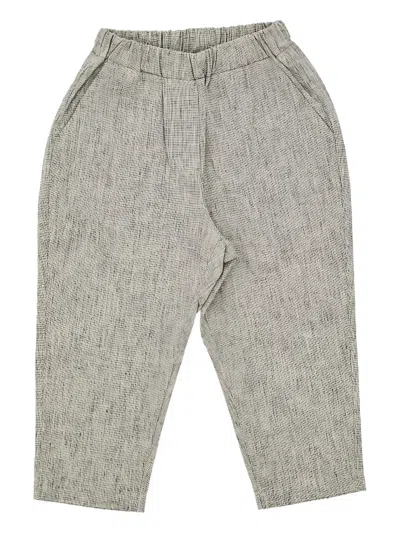 Madilly Kids' Textured-weave Trousers In Gray