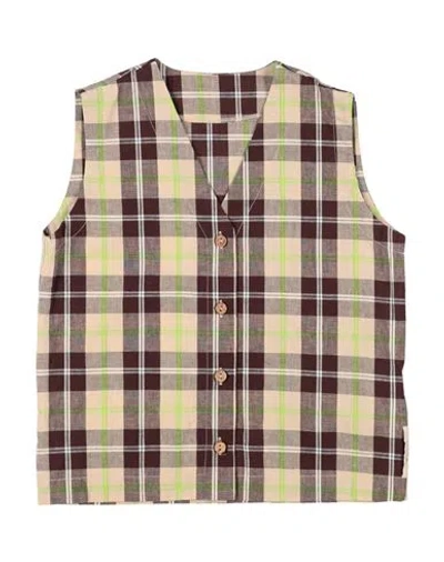 Madilly Babies' @ Toddler Girl Tailored Vest Beige Size 6 Cotton, Linen