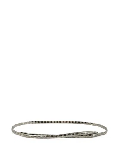 Pre-owned Madison 1980s Snake-chain Stretch Belt In Silver