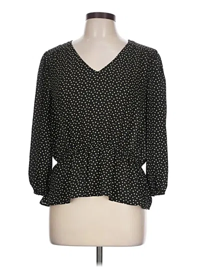 Pre-owned Madison 3/4 Sleeve Blouse In Black