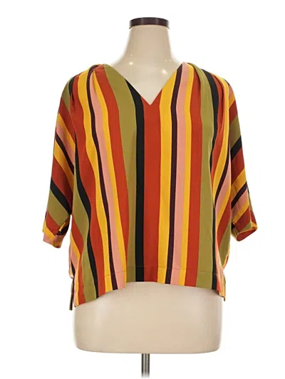 Pre-owned Madison 3/4 Sleeve Blouse In Yellow