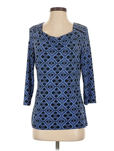 Pre-owned Madison 3/4 Sleeve Top Blue Scoop Neck Tops