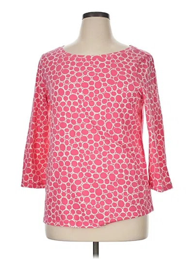 Pre-owned Madison 3/4 Sleeve Top Pink Boatneck Tops
