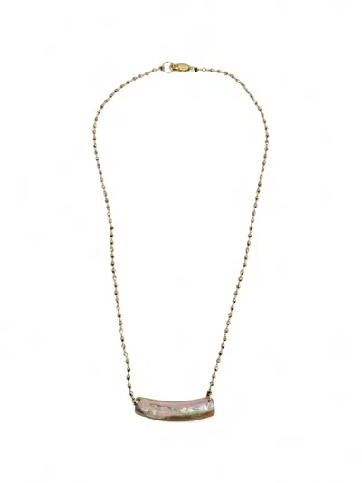 Madison Abalone Bar Pendant Necklace In 화이트