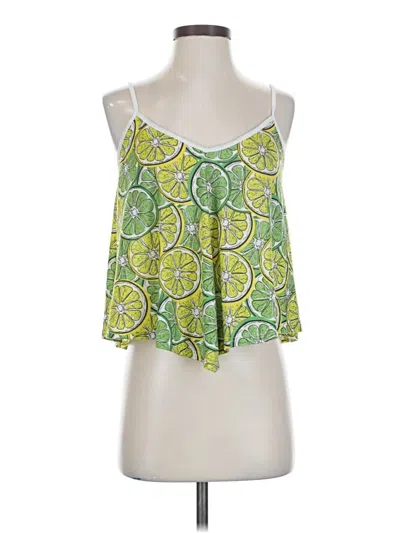 Pre-owned Madison & Berkeley Tank Top Green Strapless Neckline Tops