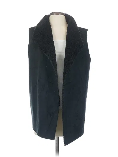 Pre-owned Madison & Lola Faux Fur Vest In Black